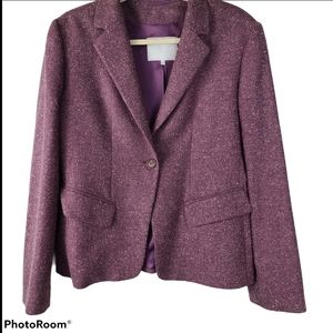 Notre Nom Wool Blend Blazer Women's 12 (42EUR) 1 Button Stretch